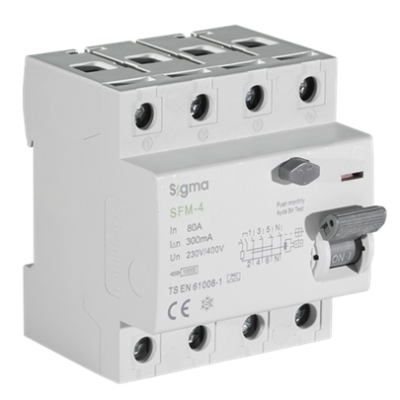 4x80A 300mA Kaçak Akım Koruma Şalteri (A Tipi) ; 10kA - 1