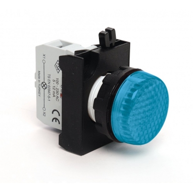 CP Serisi Kontak Bloklu Sinyal Lambası , 100-230V AC ; Mavi ; LED