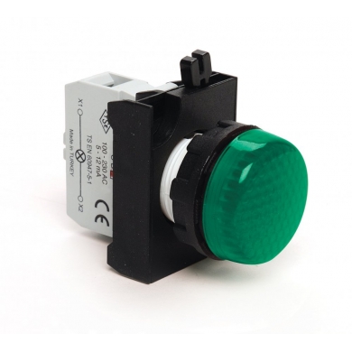 CP Serisi Kontak Bloklu Sinyal Lambası , 100-230V AC ; Yeşil ; LED