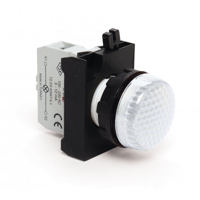 CP Serisi Kontak Bloklu Sinyal Lambası , 110V AC/DC ; Beyaz ; LED 